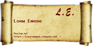 Loew Emese névjegykártya